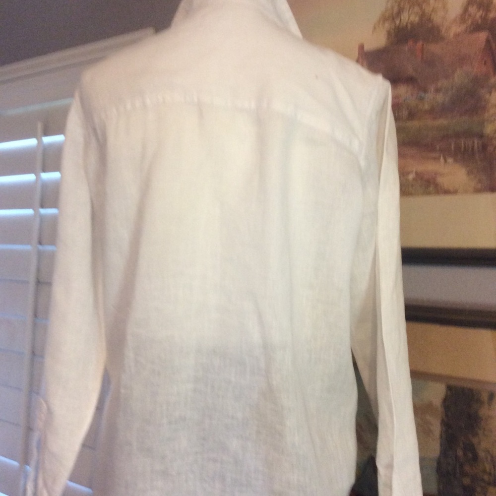 Sigrid Olsen White Linen Tunic Shirt Sz. M - Picture 3 of 6